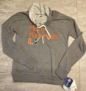 Miami Hurricanes Unisex Youth Small Cowl Neck Gray Sweatshirt College Football